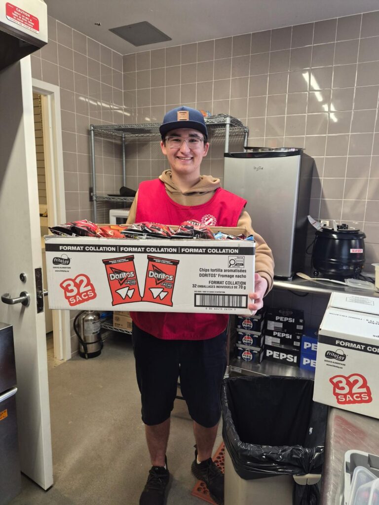 Youth holding box